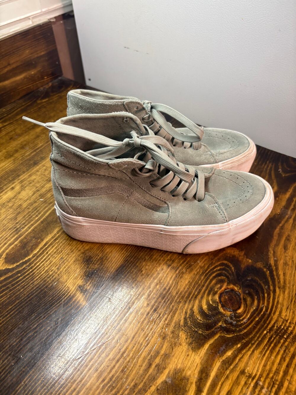 Vans Green Platform Sneakers Women Size‎ 6.5